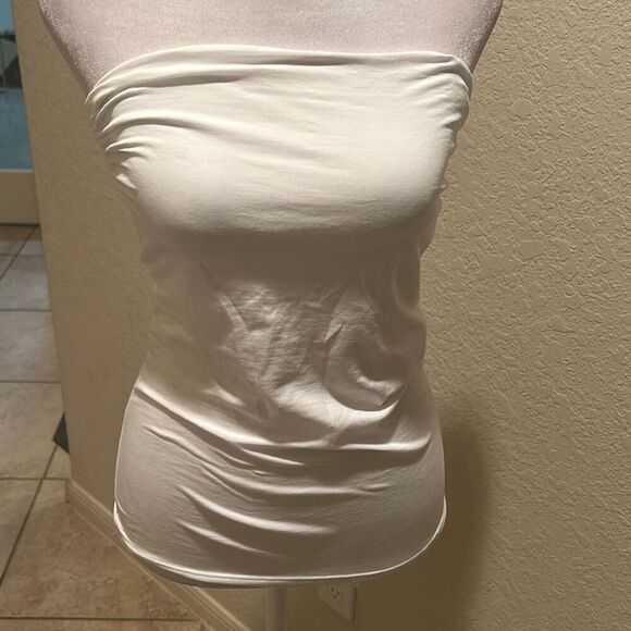 Brunello Cucinelli Womens L Strapless Tube Top Ivory White Minimalist Luxury NWT - Picture 1 of 11